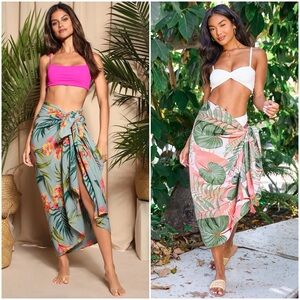 Bundle of 1. Bay Sky Swim Cover-Up Scarf and 2. Billabong Sarong